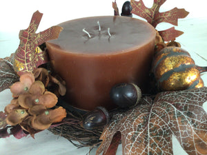 6"Candle Ring - Hydrangea, Copper Pumpkin
