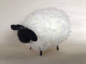 Wooly Lamb - 6”L Black & White