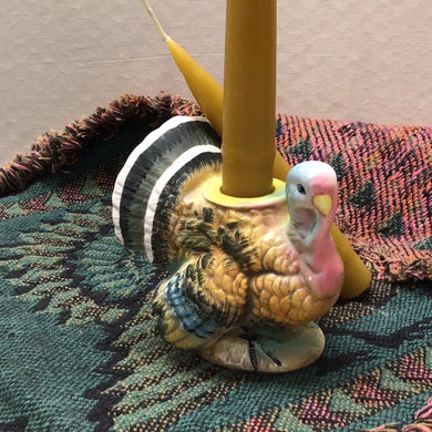 Turkey Taper Holder - earthenware 3-1/2” x 3-1/2”
