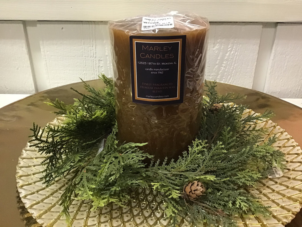 4”Candle Ring - White Cypress