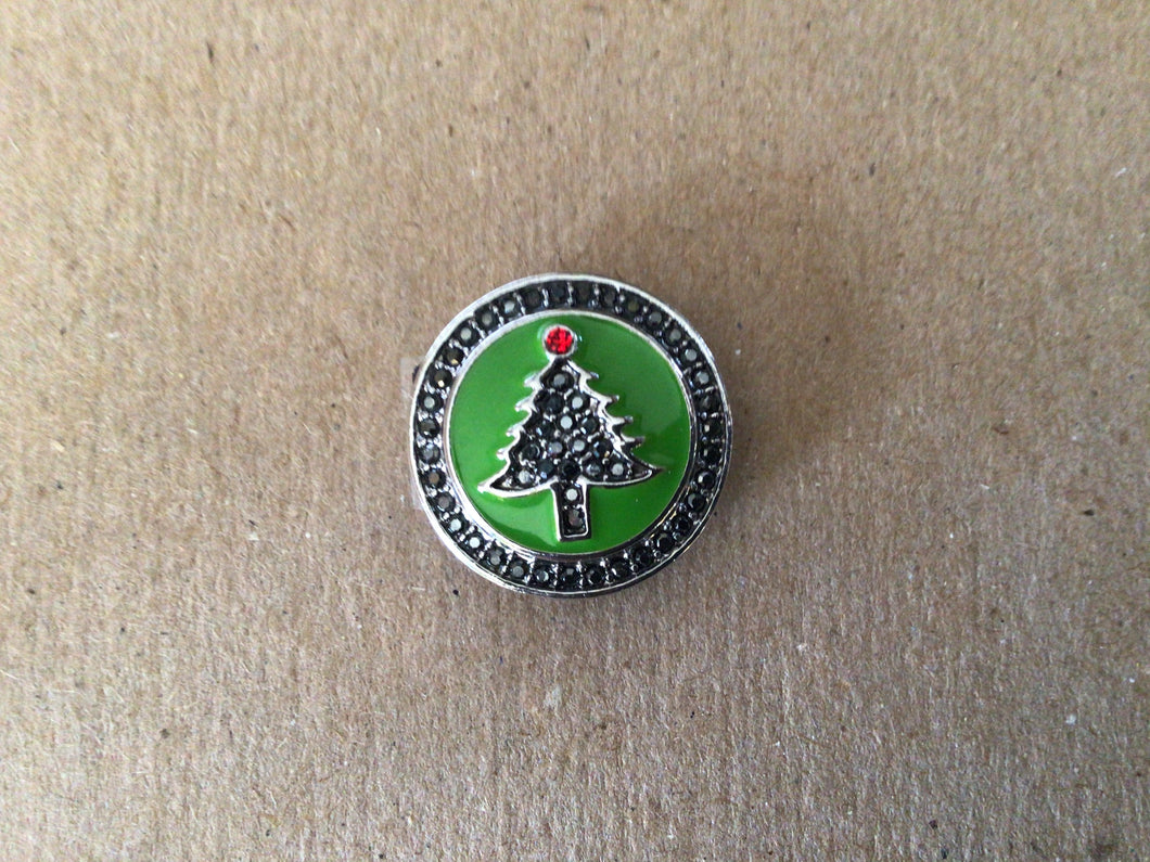 Snap - Hematite Tree, Green Enamel