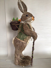 Load image into Gallery viewer, Standing Bunny W/Staff 23” Natural Seagrass