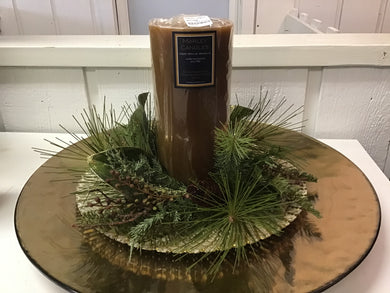 4”Candle Ring - Gold Leaf Pine