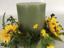 Load image into Gallery viewer, 6”Candle Ring - Sunflower &amp; Fern