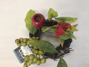 1"Candle Ring - Berry & Mixed Foliage