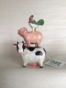 Stack of Farm Animals 4.5”H