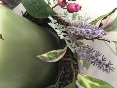 6”Candle Ring - Foliage, Berry, Lavender